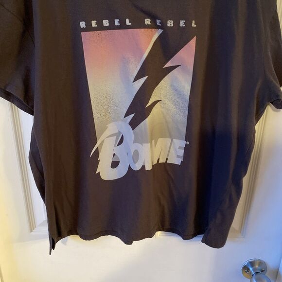 David Bowie T Shirt Men’s Size XL Rebel Rebel Black Graphic Print Hybrid Apparel - Picture 5 of 8